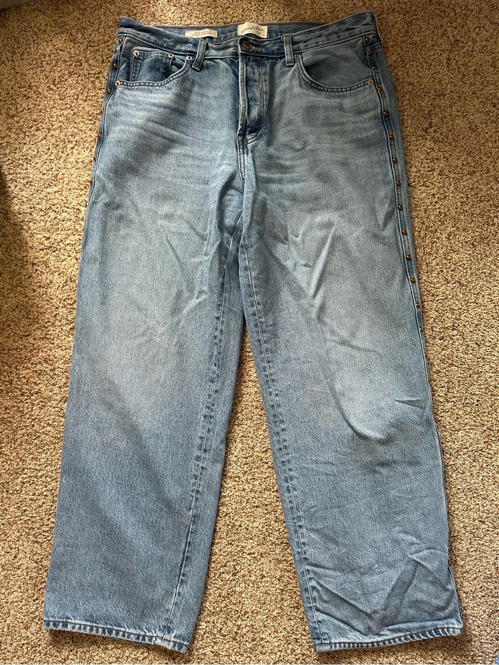 Universal Thread Mid-Rise Gold Studded 90s Baggy Jeans